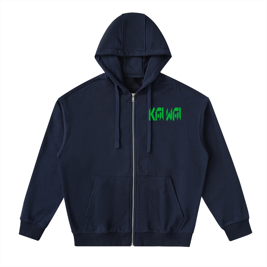 Drop-Shoulder Zip Up Hoodie