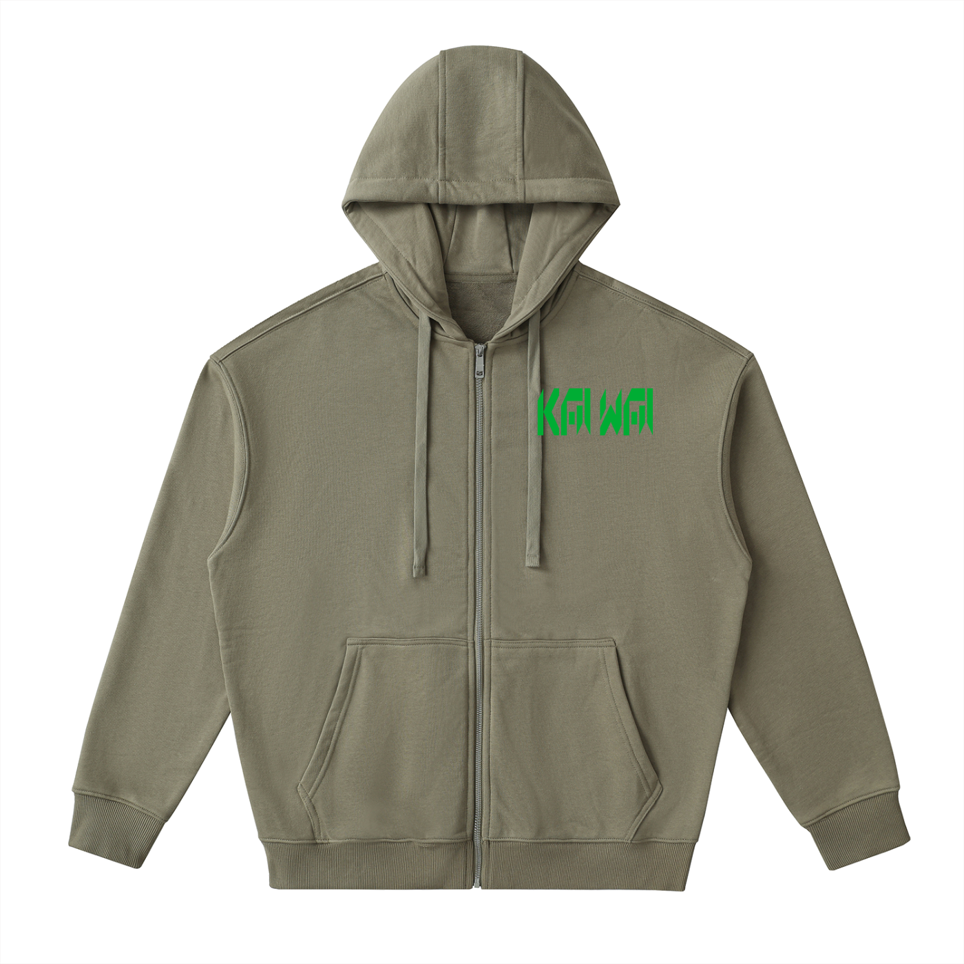 Drop-Shoulder Zip Up Hoodie